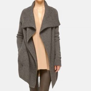 Vince Honeycomb Yak Wool Brown-Grey Cardigan Size L